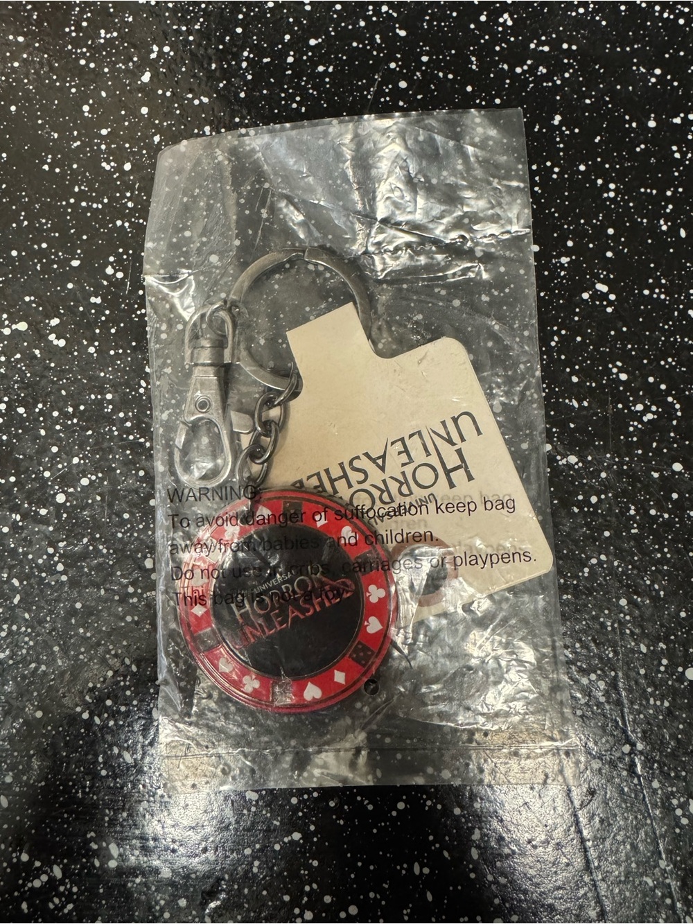 Red and Black Keychain with Clip